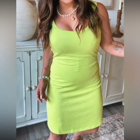 Super soft lime green dress, size XL - Picture 5 of 5
